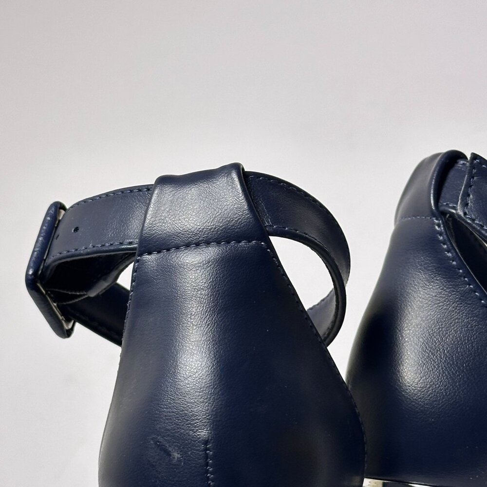 Anne Klein Ankle Strap Heels Women 9.5 Navy Blue Classy Special Occasion Shoes - Picture 16 of 16